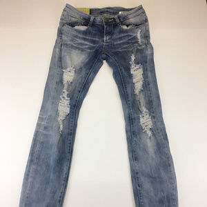 Machine Nouvelle Mode Destroyed Womens Jeans 26 31